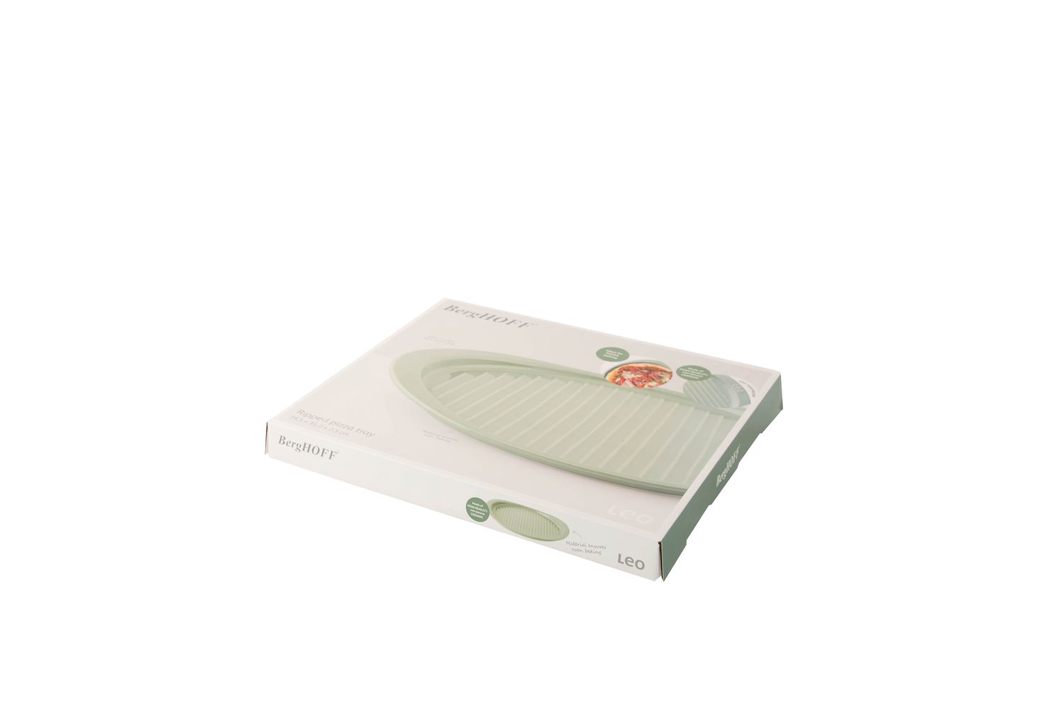 Berghoff Ribbed Pizza Tray Balance Sage | Pizza Tray | Stoneware | 33.8x33x2.5cm