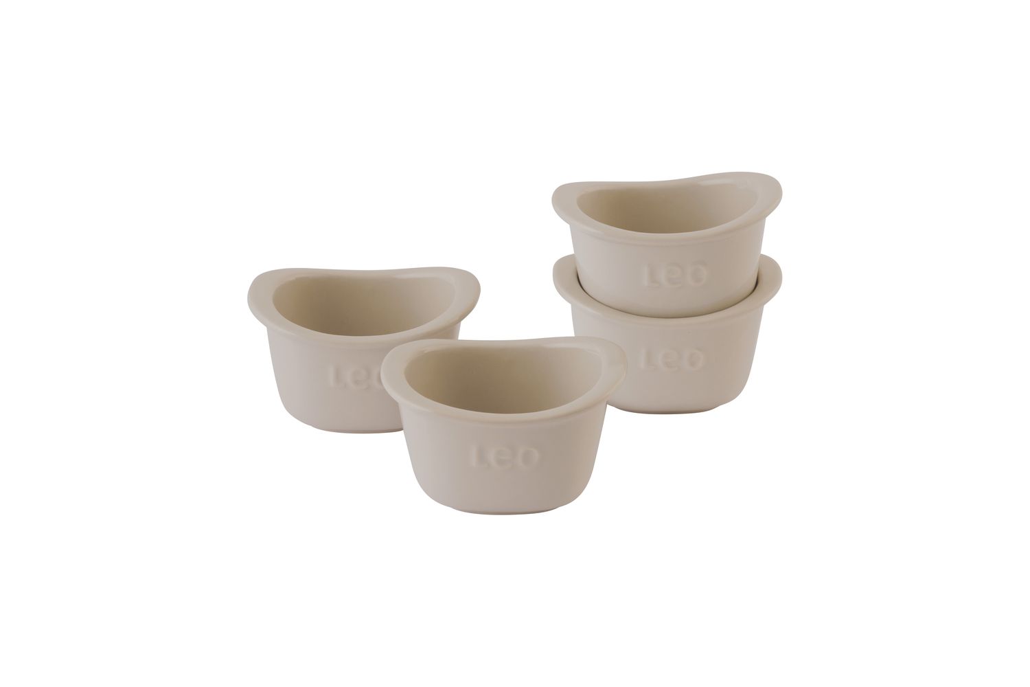 Berghoff 4pc Square Ramekin Balance Moonbeam | Ramekin Set | Stoneware | 0.3l