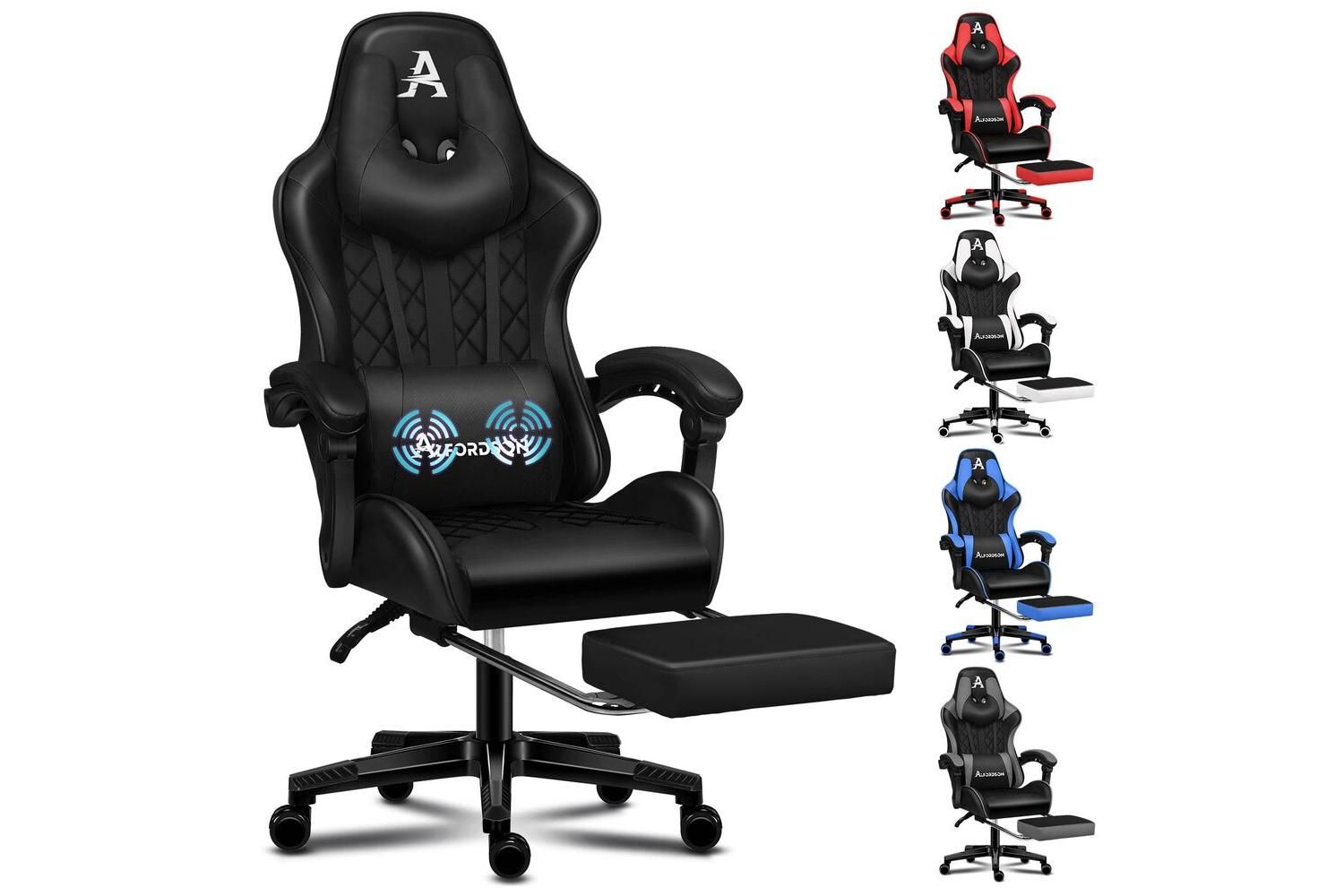 Alfordson Comfortable Gaming Office Chair | Faux Leather | Black