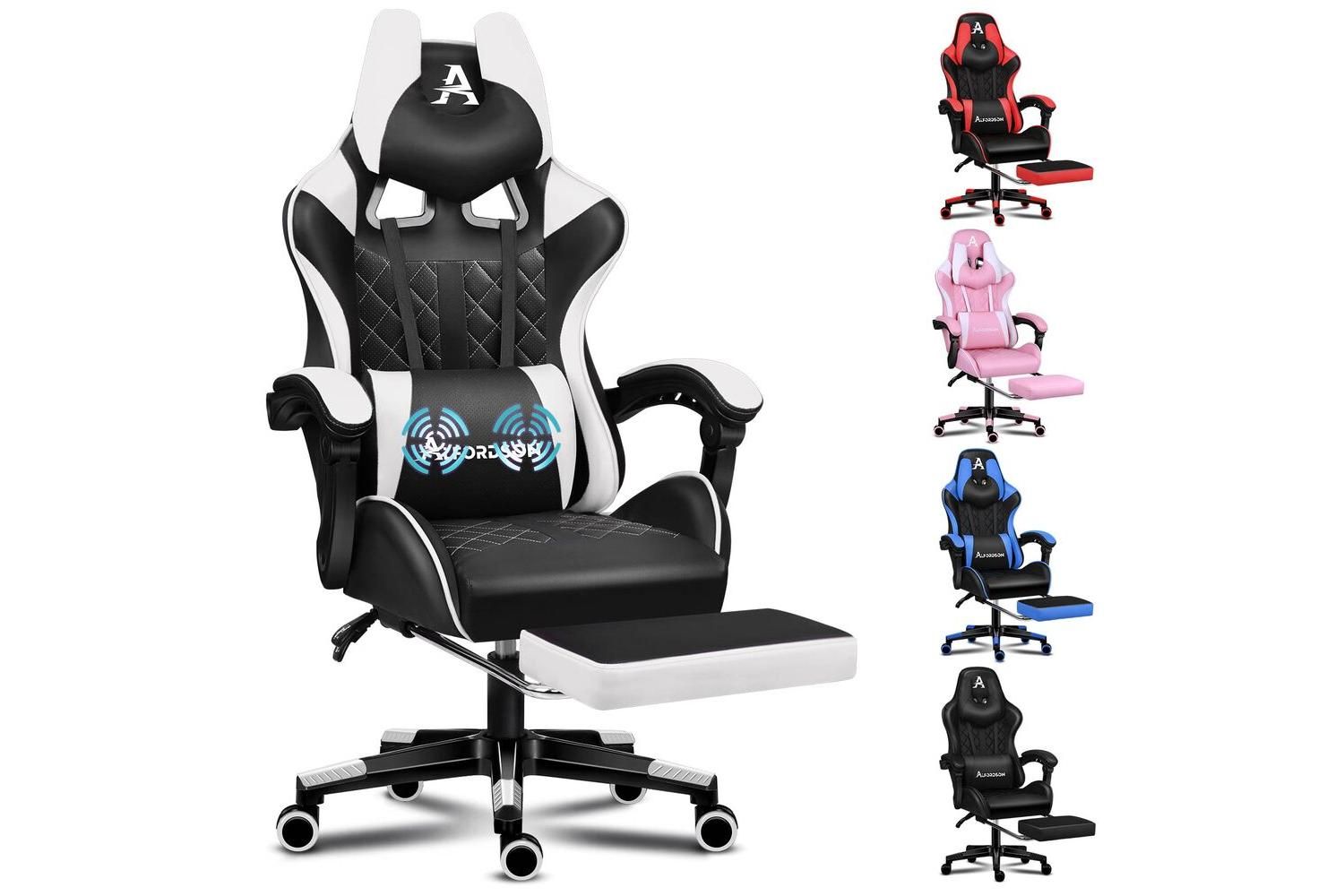 Alfordson Gaming Office Chair | Faux Leather | White