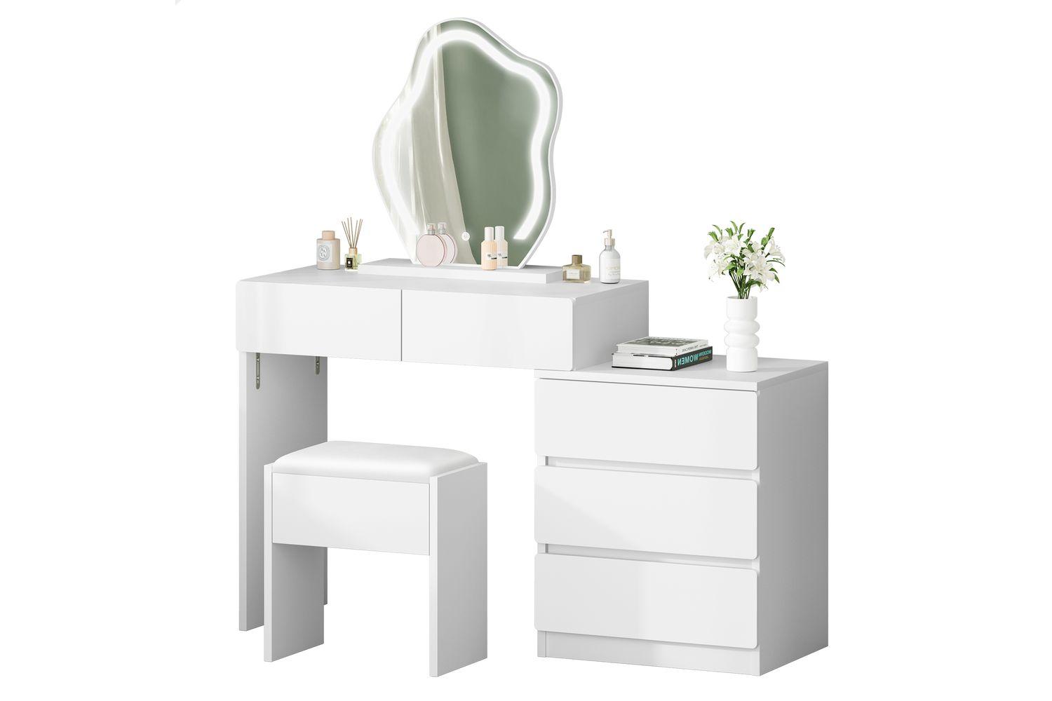 Alfordson Makeup Vanity Desk | Dressing Table Set | White