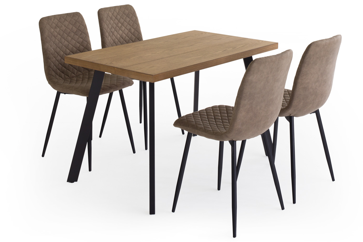 Becks Dining Set | Table & 4 Chairs | Medium Oak