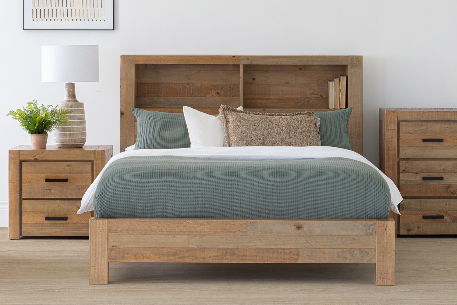 Coolmore Storage Headboard Bed Frame | Double | 4ft6 | Natural