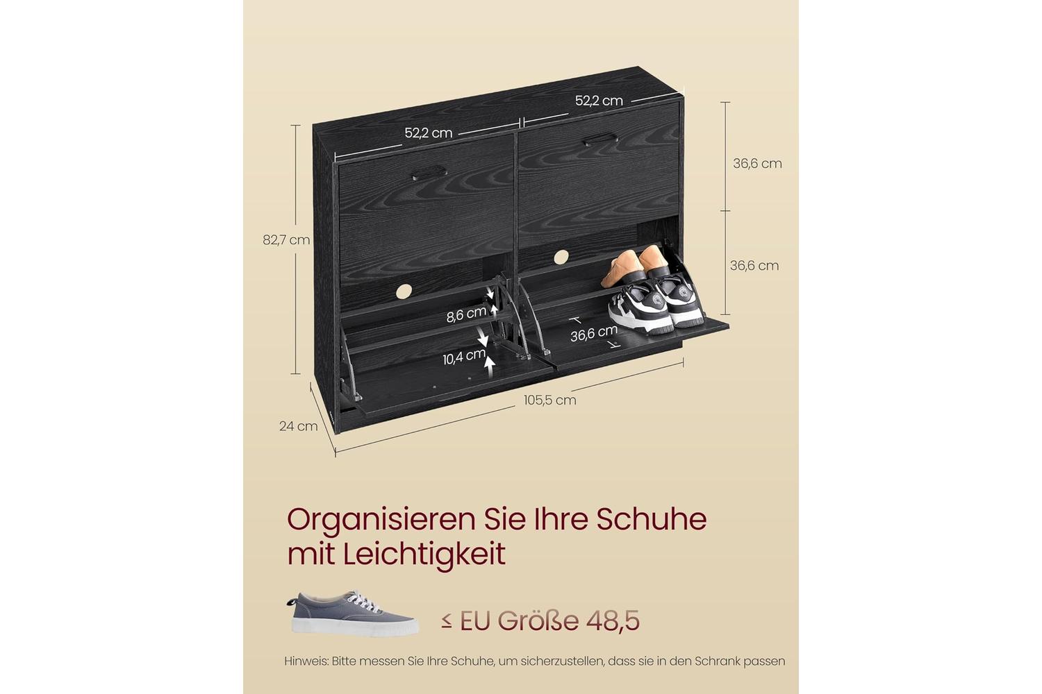 Shoe Cabinet | Shoe Storage Unit | Particleboard | 24 X 105.5 X 82.7 Cm