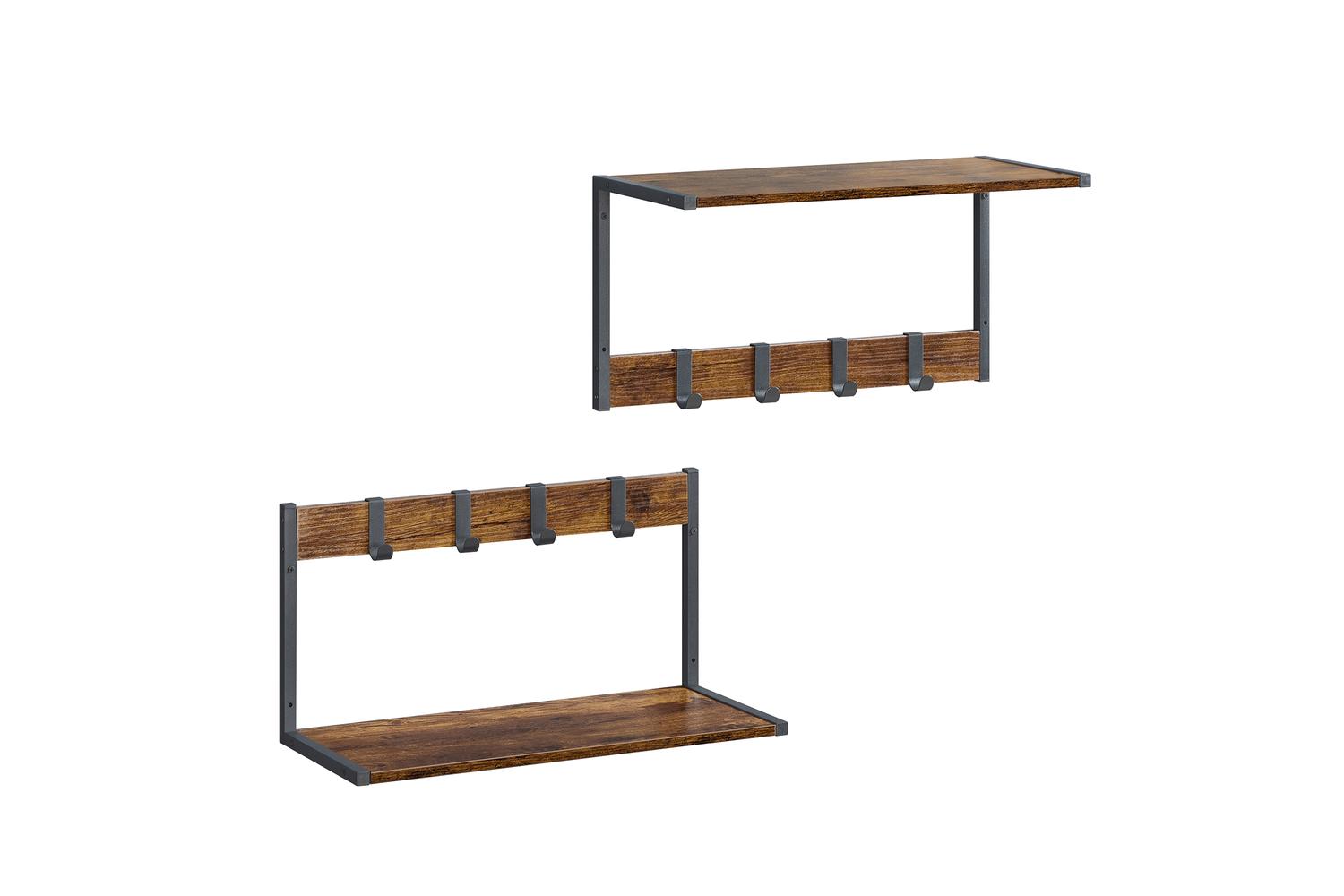Vasagle Wall Shelf | Particleboard And Steel | 50 X 24.2 X 26.5cm