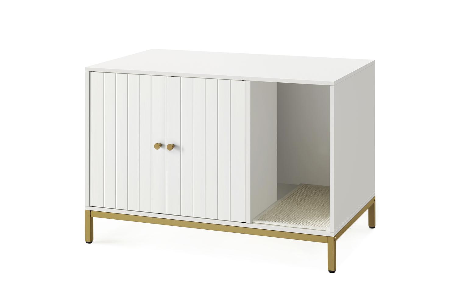 Feandrea Cat Litter Box Enclosure | Particleboard And Steel | 80 X 50 X 55 Cm