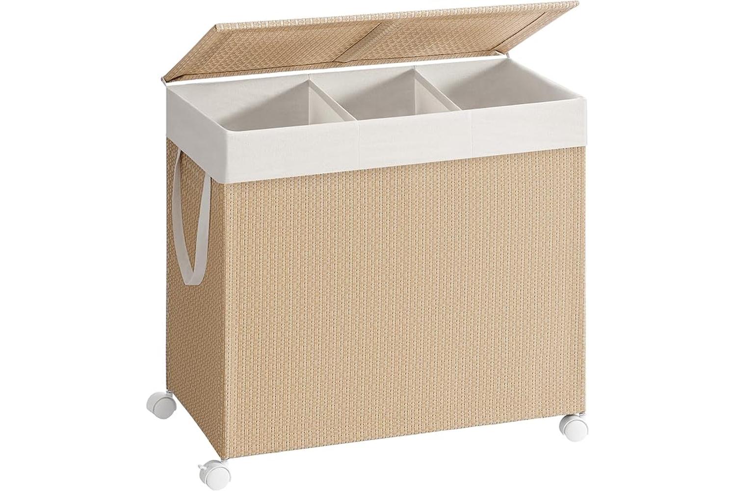 Laundry Hamper | Laundry Basket | Steel & Polyester-cotton Fabric | 66.5 X 37.5 X 65 Cm