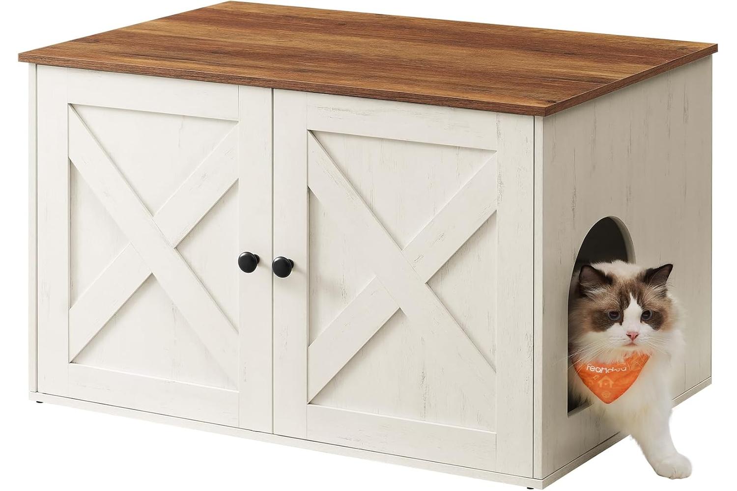 Feandrea Cat Litter Box Enclosure | Particleboard Mdf | 80 X 53 X 50 Cm