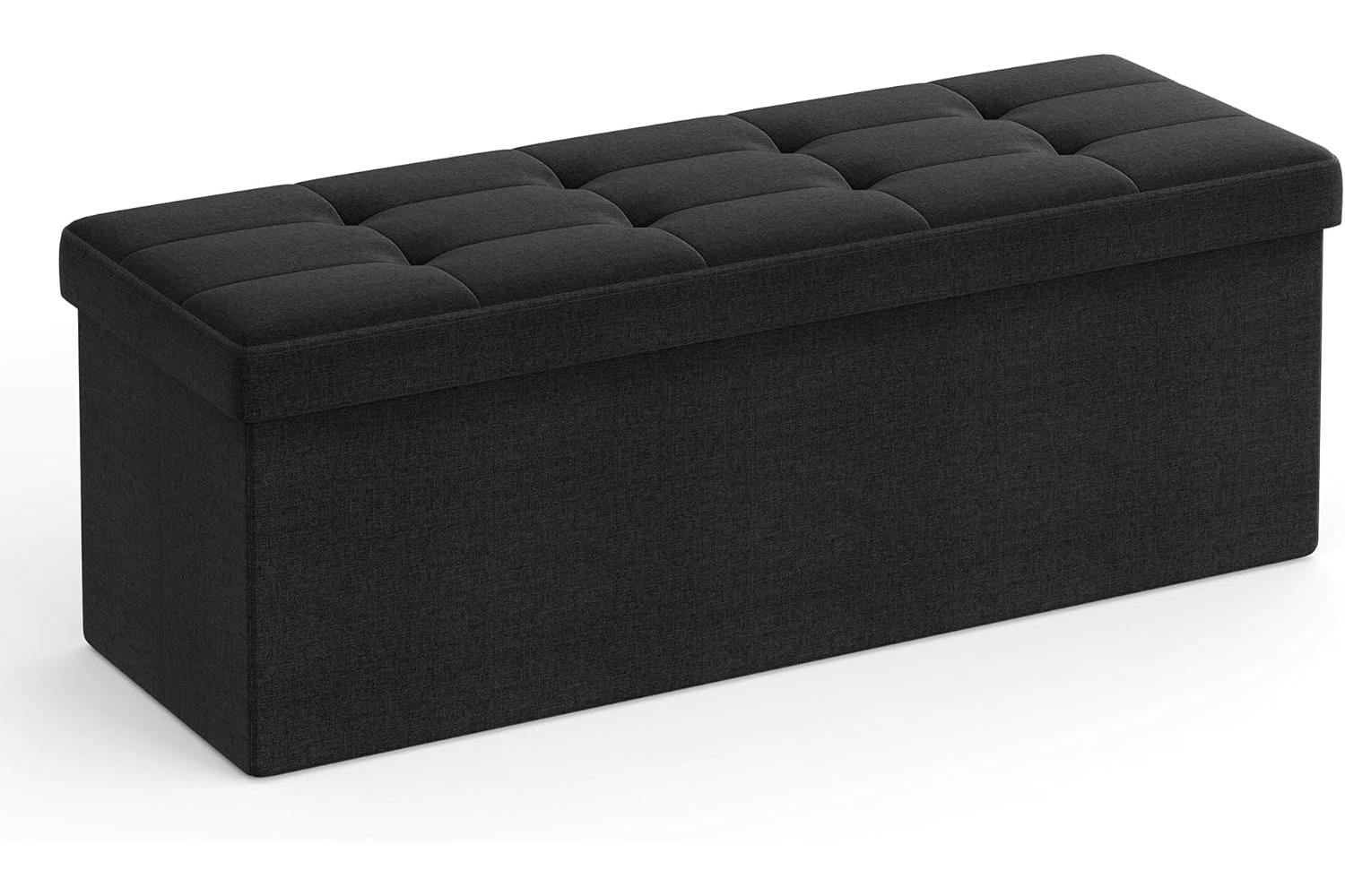 Storage Ottoman | Storage Chest | Faux Linen | 110 X 38 X 38 Cm
