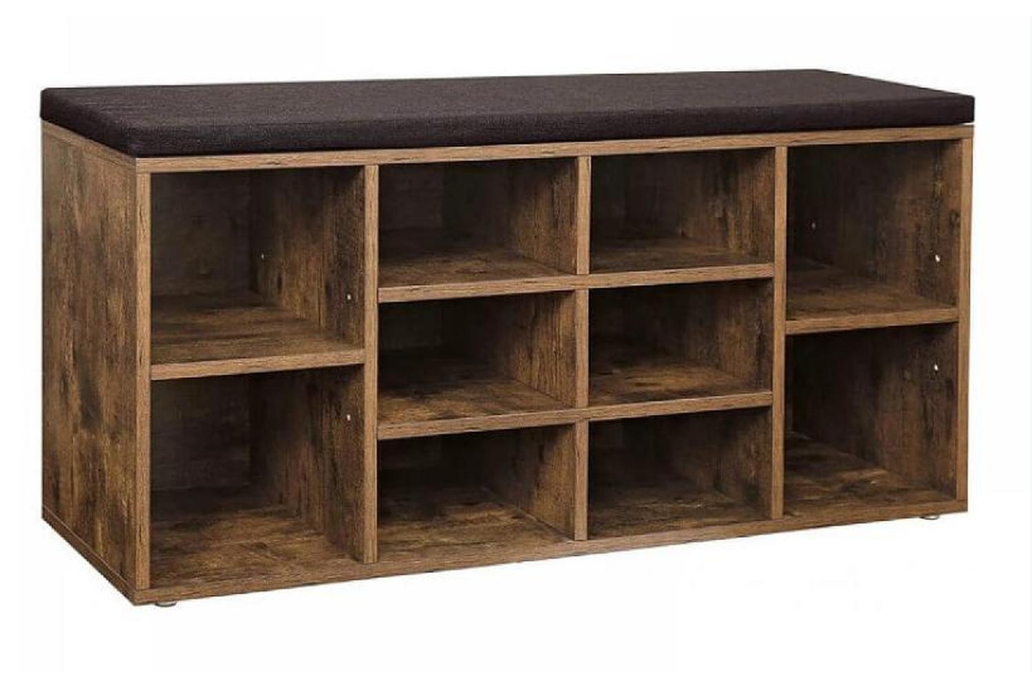 Shoe Bench | Storage Bench | Rustic Brown | 104 X 30 X 48 Cm