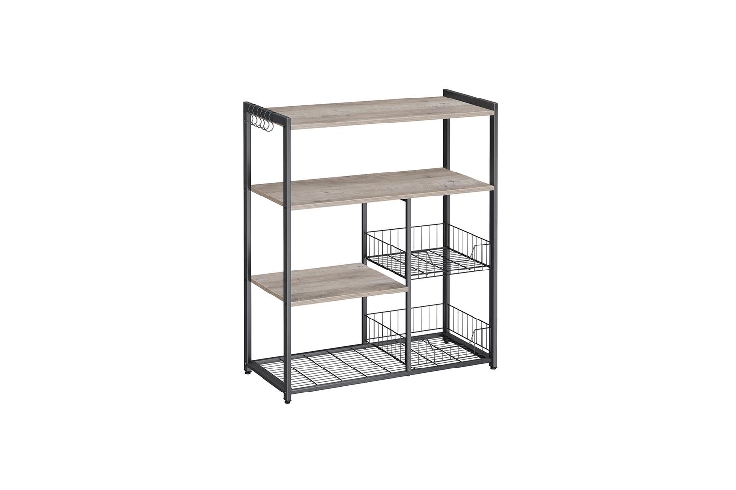 Kitchen Shelf | Kitchen Storage Shelf | Particle Board And Steel | 35 X 80 X 95 Cm