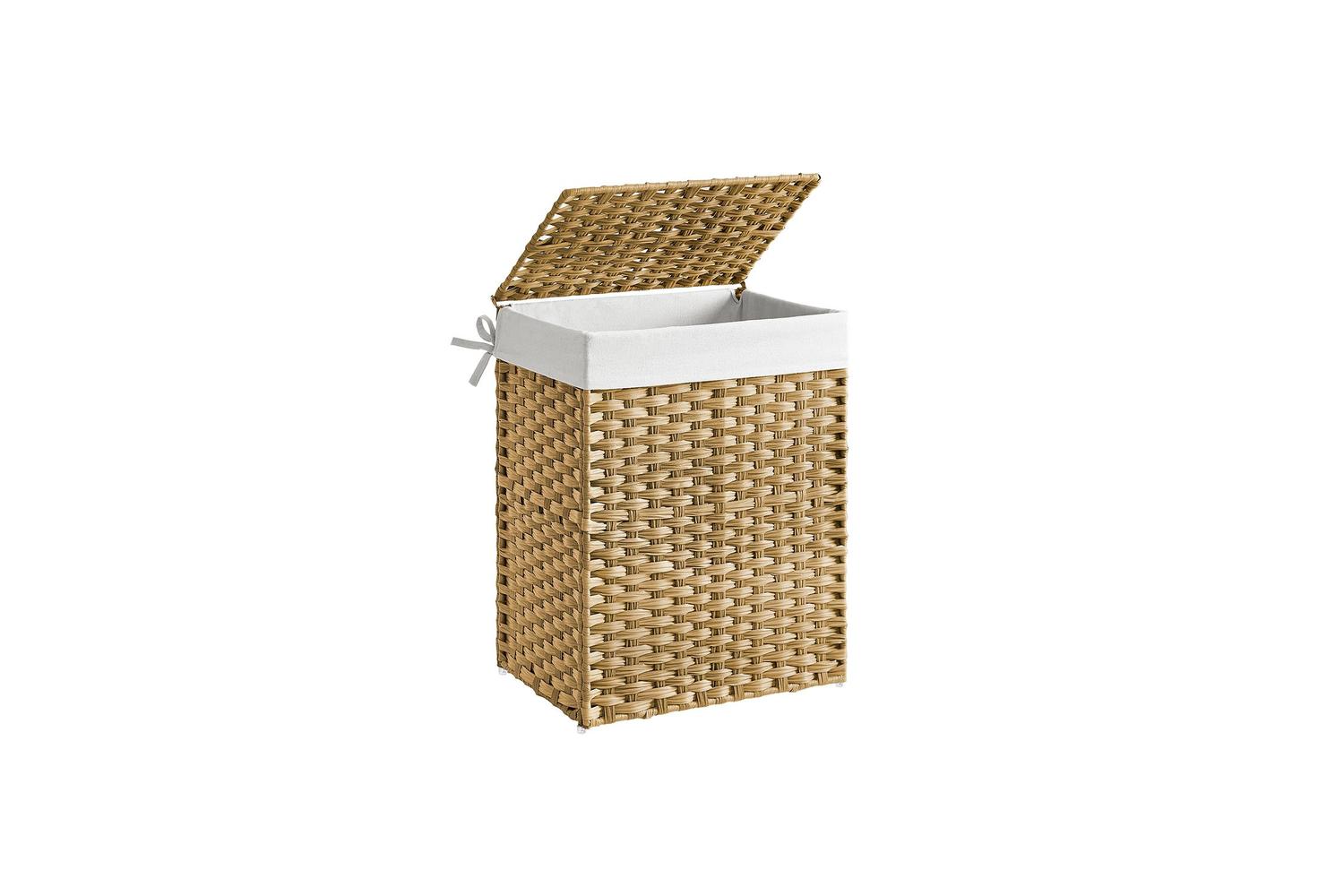 Laundry Hamper | Laundry Basket | Pp Plastic Rattan | 46 X 33 X 60 Cm