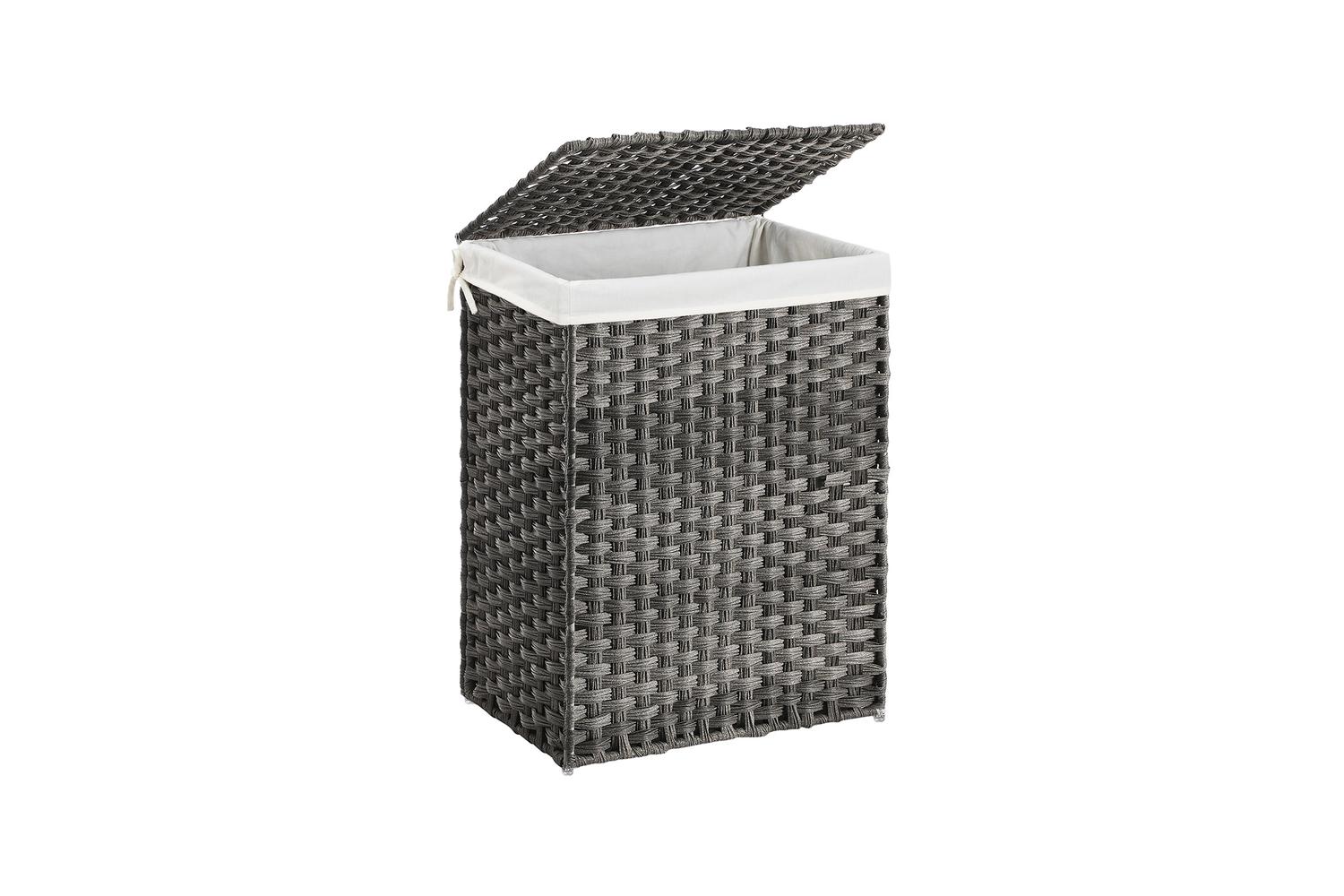 Laundry Hamper | Laundry Basket | Pp Plastic Rattan | 46 X 33 X 60 Cm