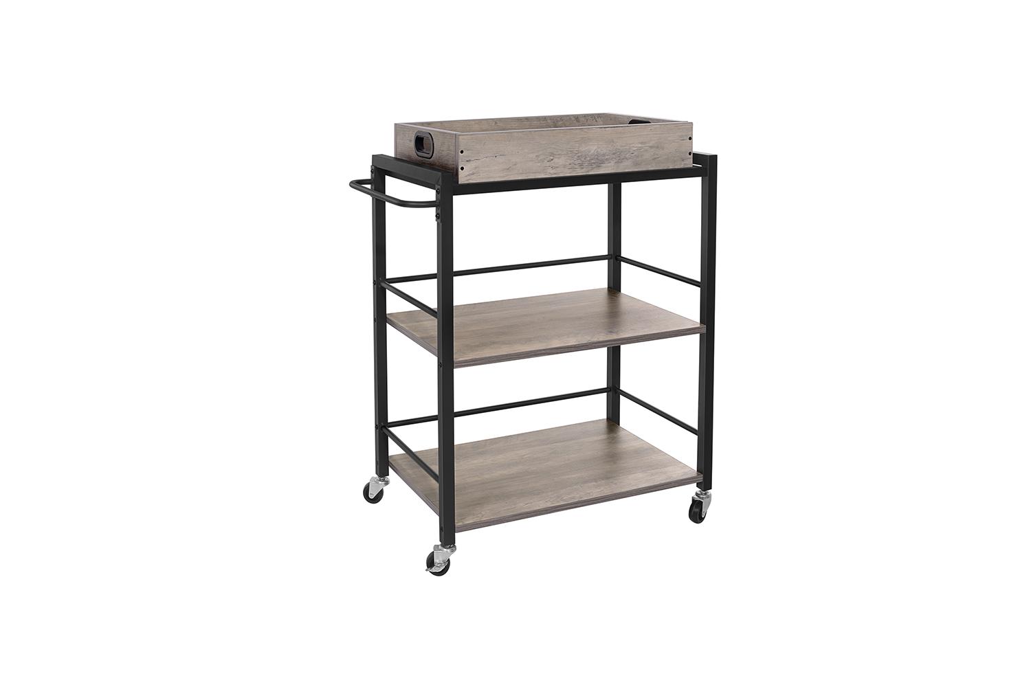 Serving Cart | Trolley | Particleboard And Steel | 65 X 40 X 86 Cm