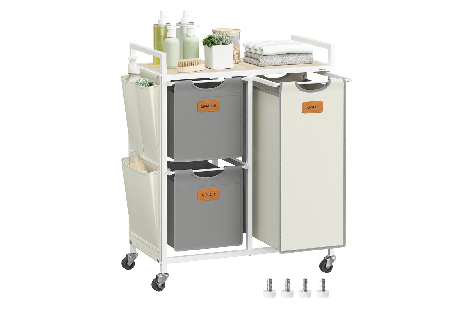 Laundry Basket | Laundry Cart | Steel & Oxford Fabric | 100l