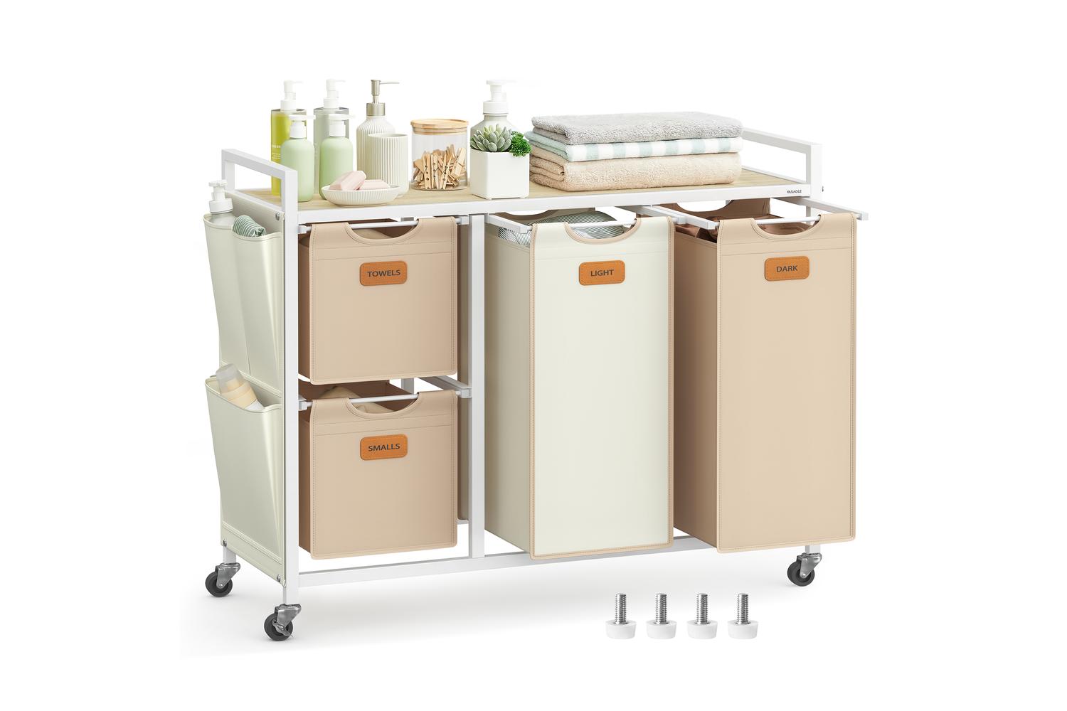 Laundry Basket | Laundry Cart | Steel &amp; Oxford Fabric | 150l