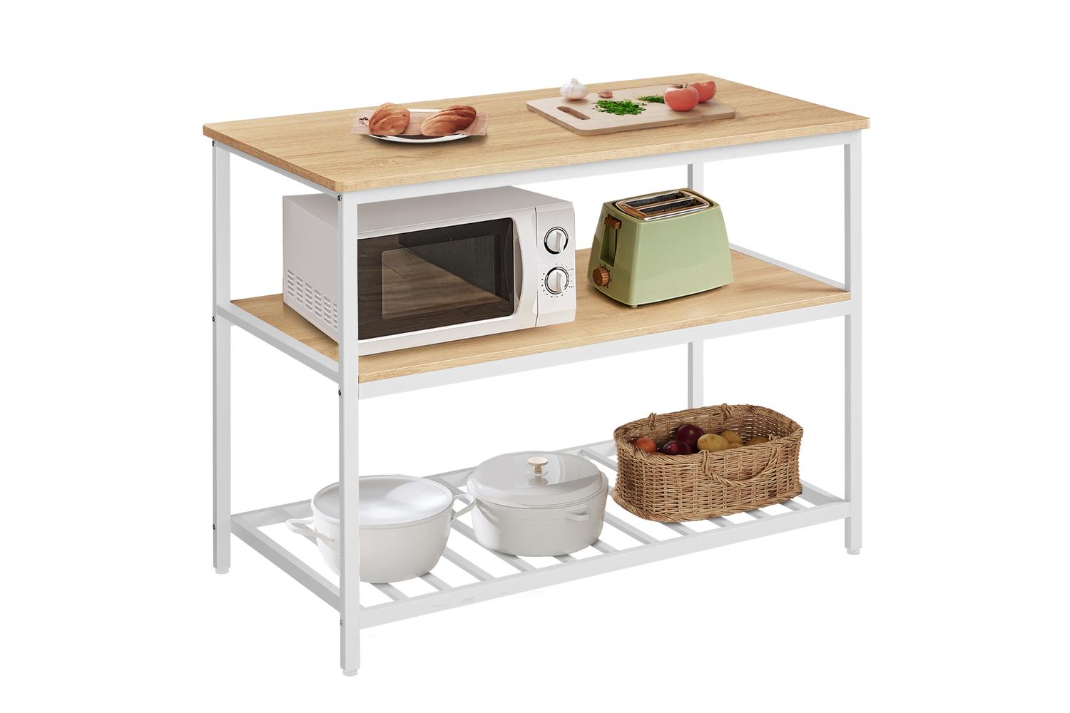 Kitchen Island | Kitchen Storage | Particleboard And Steel | 60 X 120 X 90 Cm