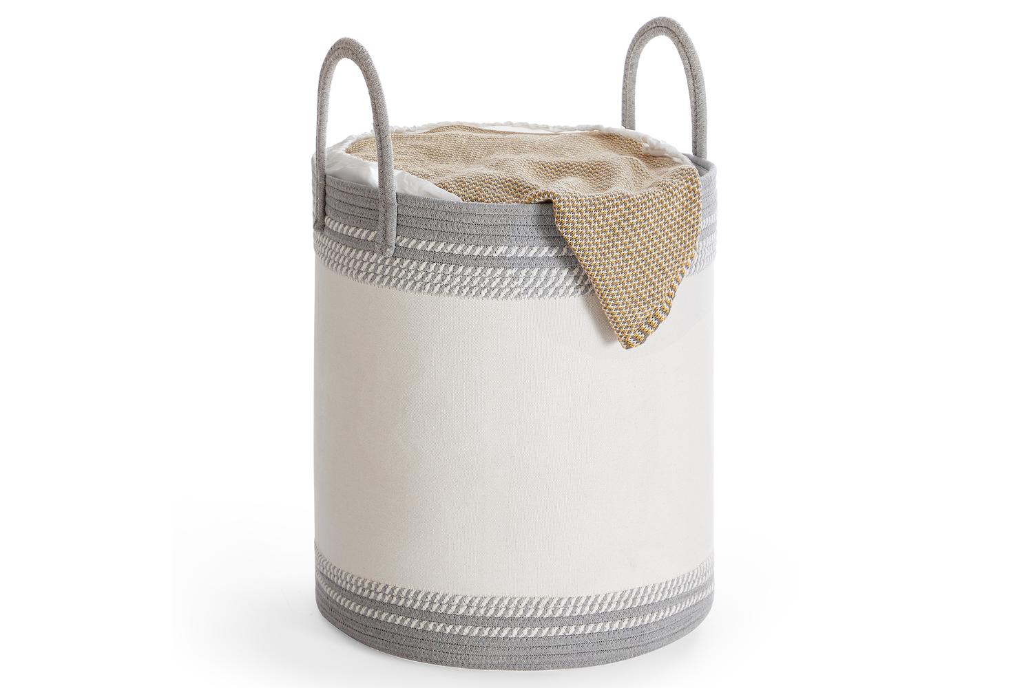 Laundry Basket | Laundry Storage | Fabric & Cotton Rope | 60l