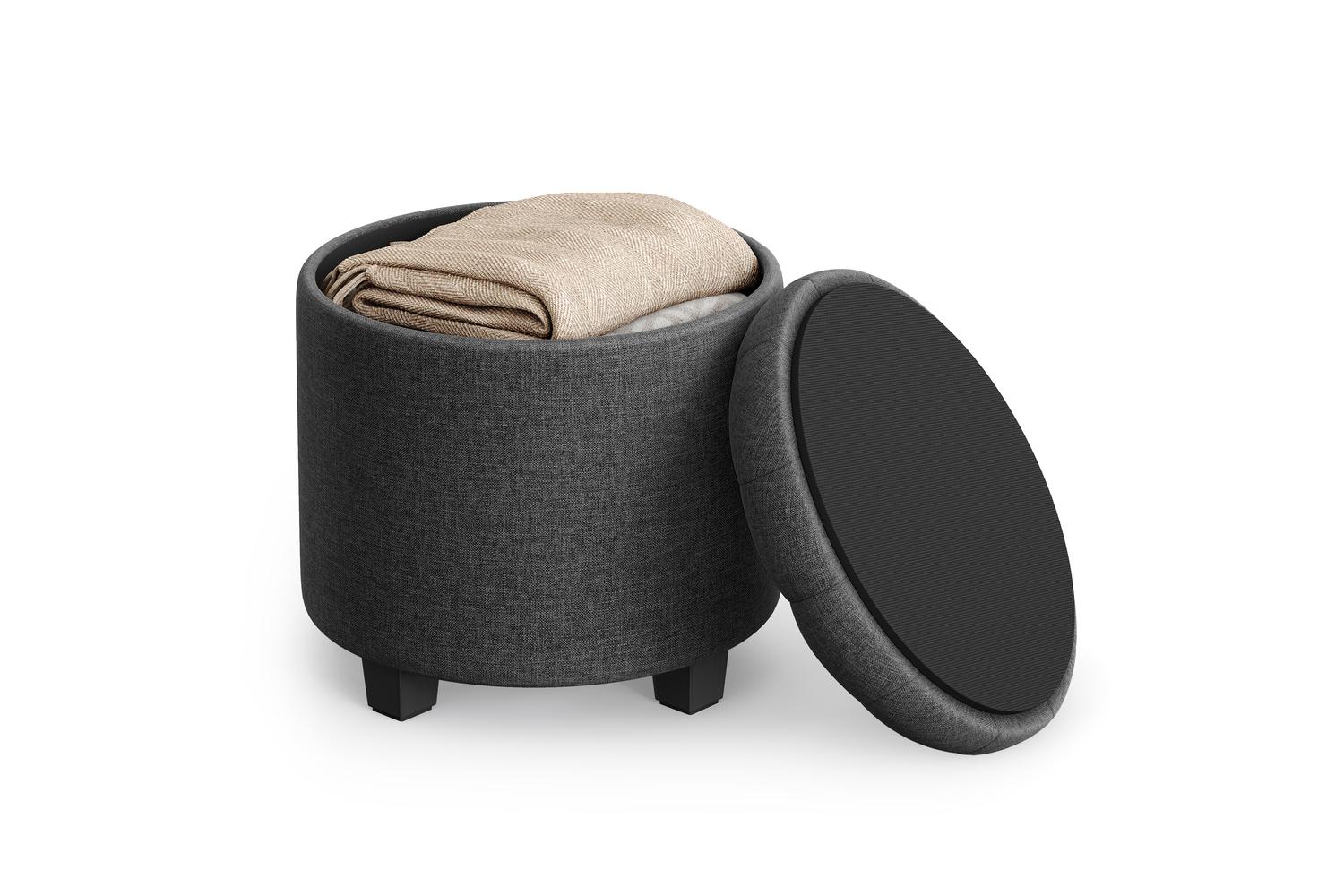 Storage Ottoman | Storage Box | Linen-look Fabric | 22 Litre