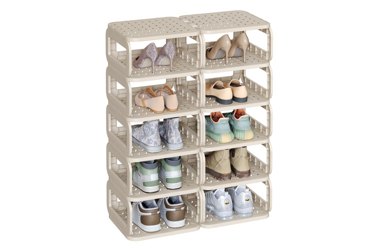 Shoe Rack | Shoe Storage Organiser | Plastic | 10 Compartment