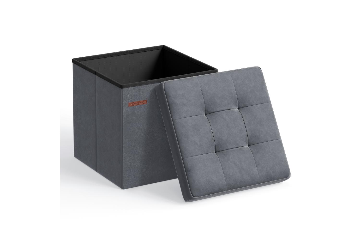 Storage Ottoman | Storage Box | Linen-look Fabric | 38 X 38 X 38 Cm