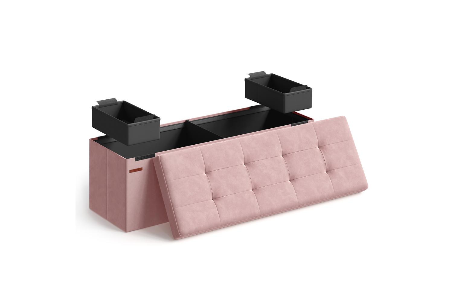 Storage Ottoman | Storage Bench | Linen-look Fabric | 110cm