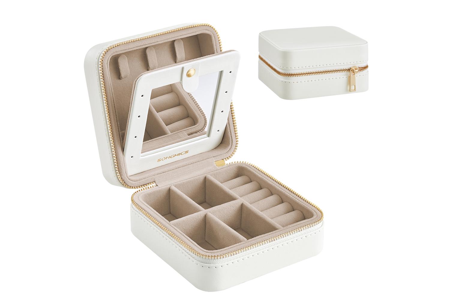 Songmics Jewelry Box | Travel Jewellery Organiser | Pu & Velvet | Compact