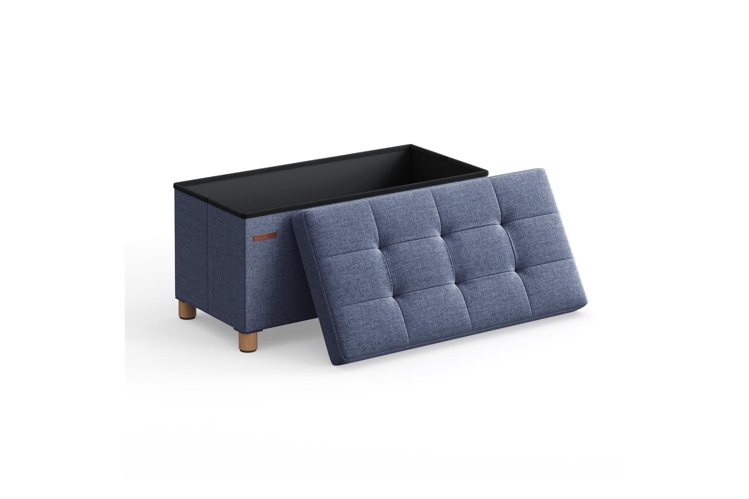 Storage Ottoman | Storage Bench | Linen-look Fabric | 76cm