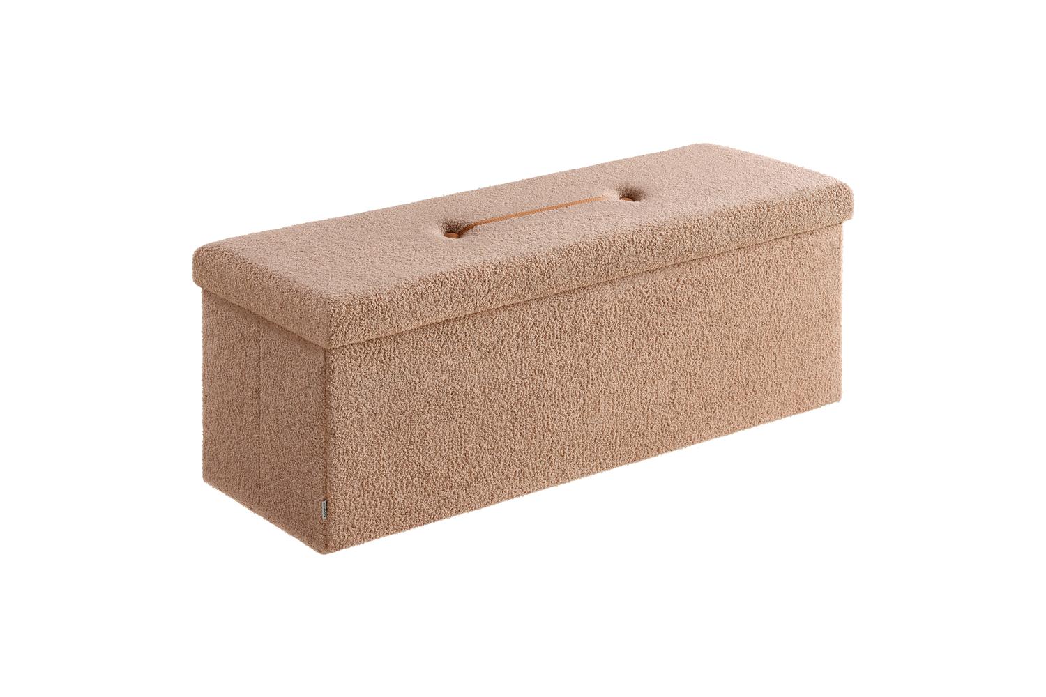 Ottoman | Storage Bench | Fleece Fabric | 38 X 38 X 38 Cm