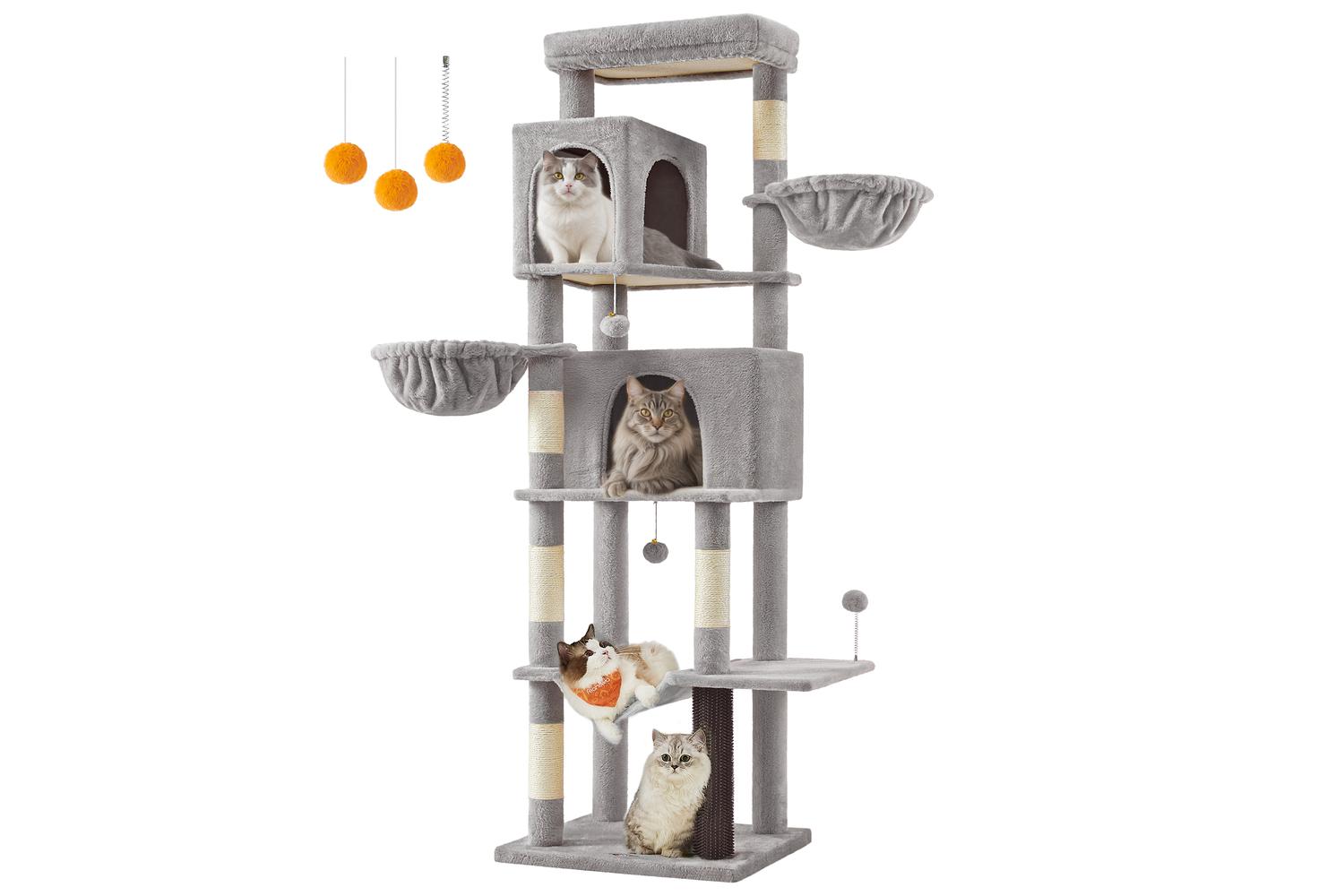 Cat Tree | Cat Tower | Plush & Sisal | 190.7 Cm