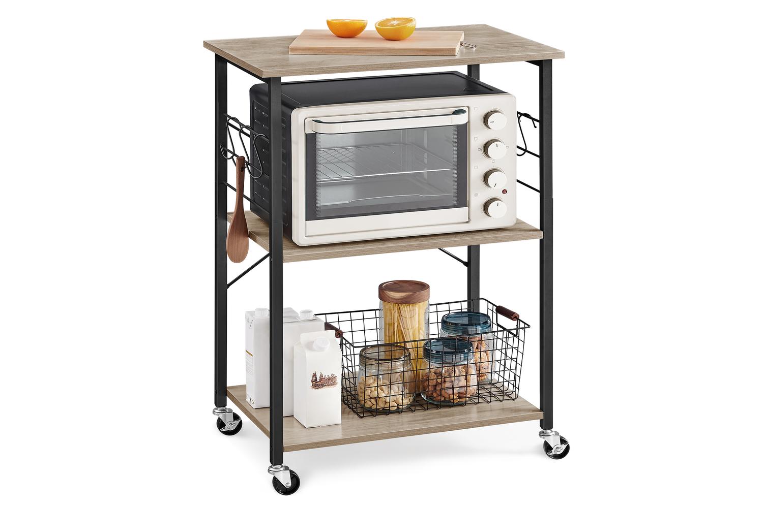 Kitchen Shelves | Kitchen Storage Shelf | Particle Board And Steel | 3-tier