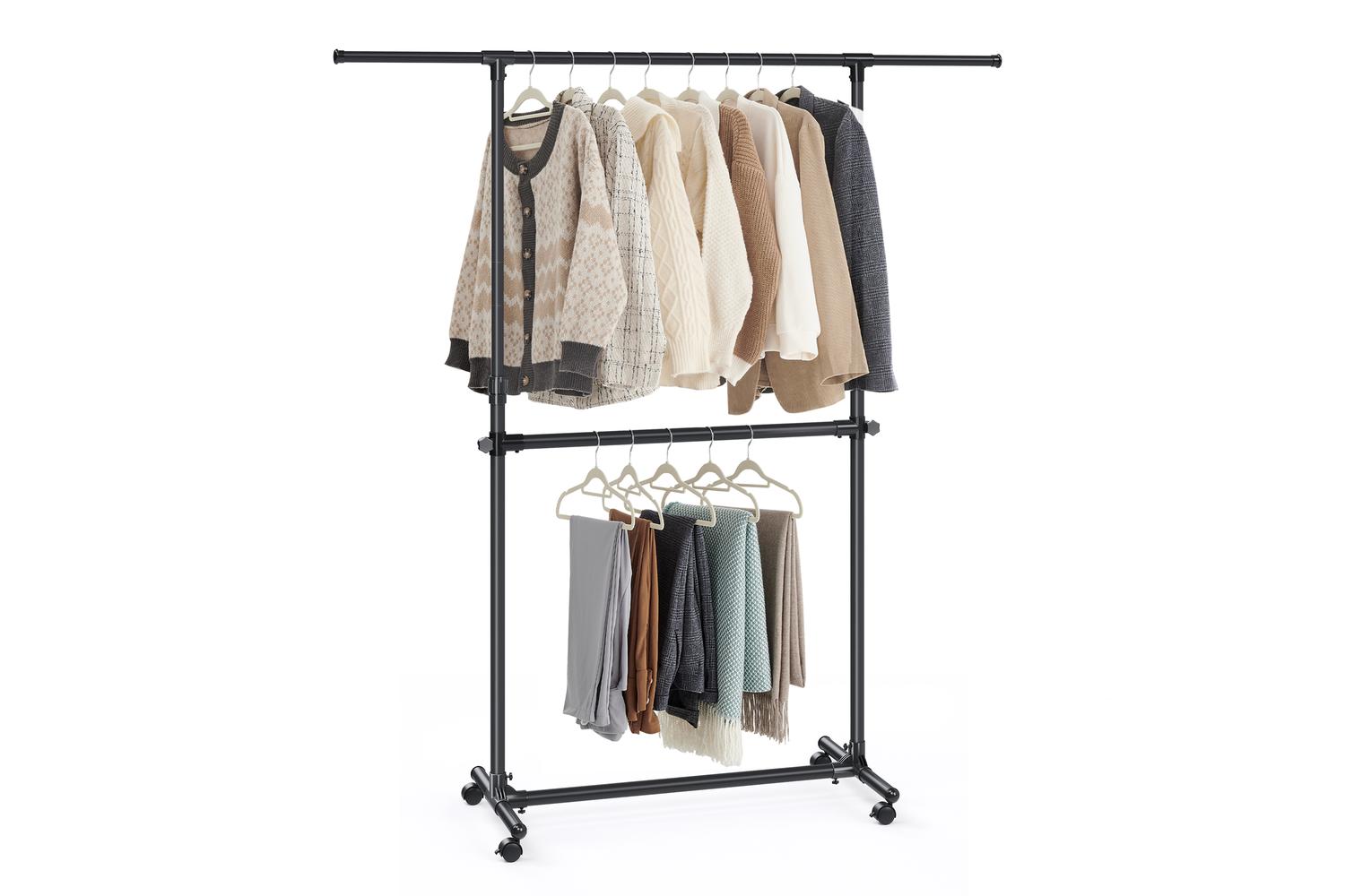 Coat Rack | Double Clothes Rail | Steel | Adjustable Size