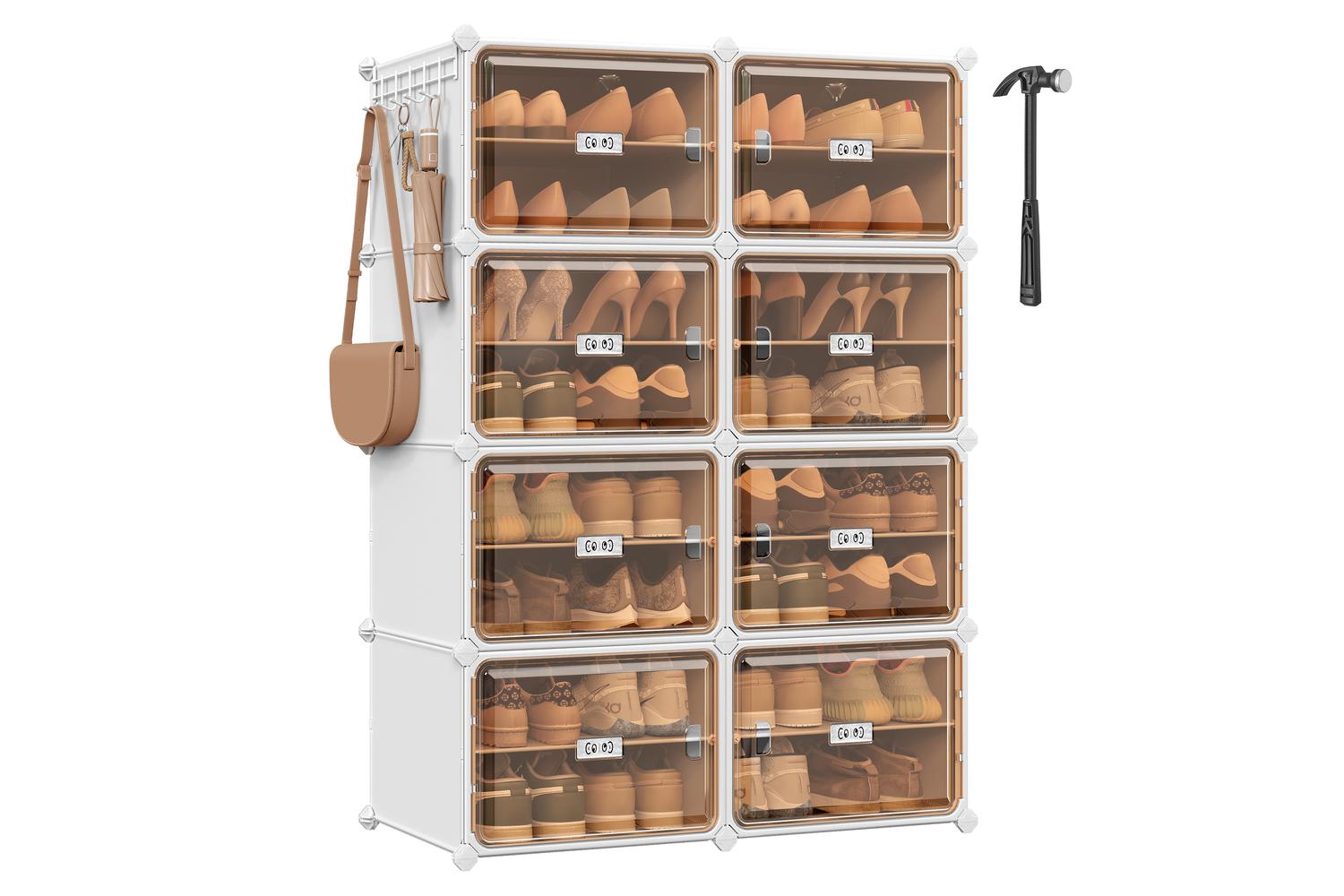 Shoe Rack | Storage Unit | Plastic & Steel | 2 Tiers