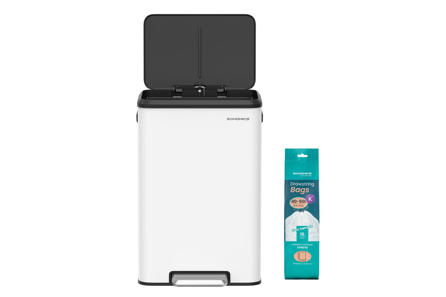 Songmics Trash Can | Pedal Bin | Steel | 40l