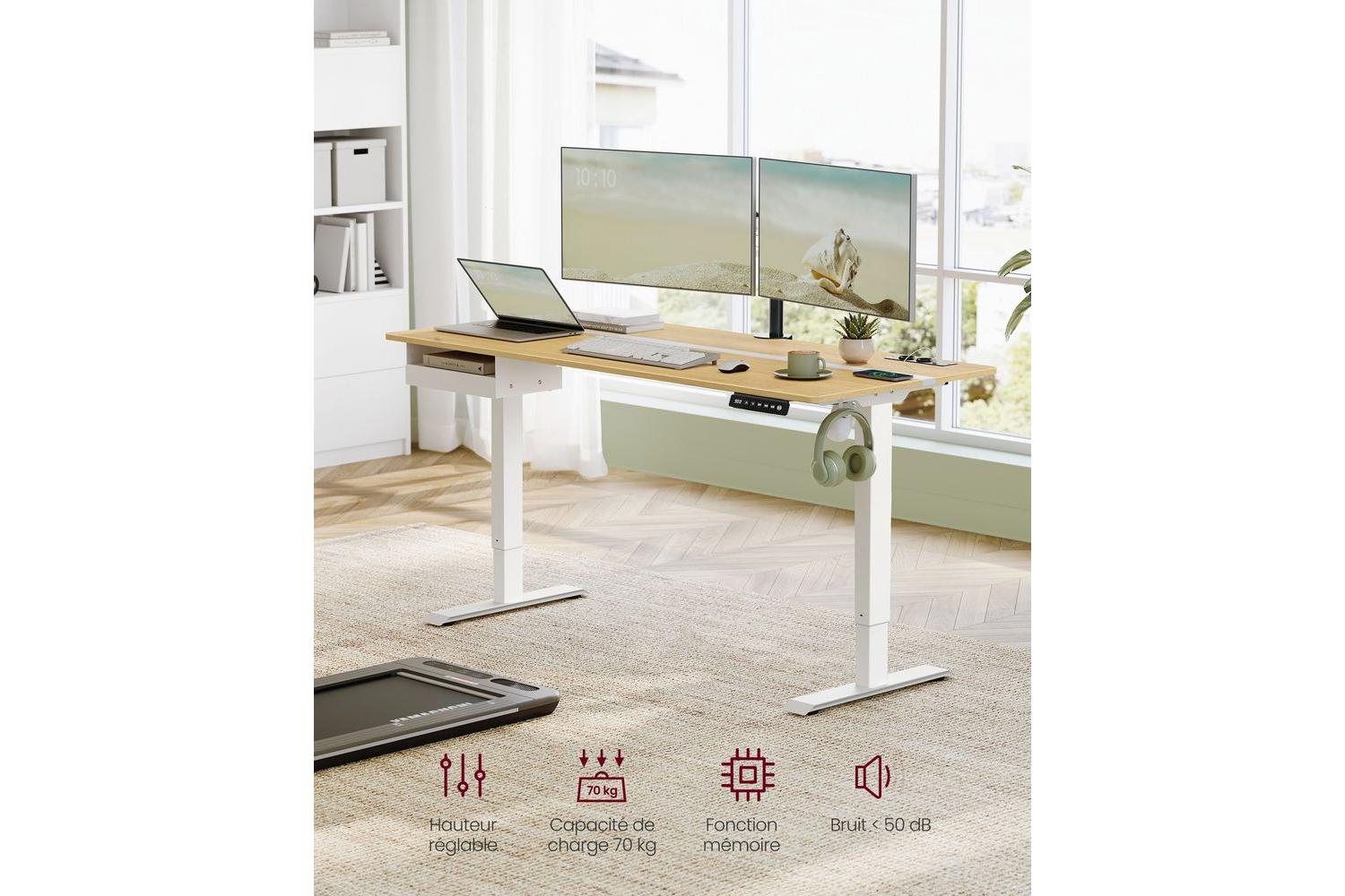 Standing Desk | Home Office Desk | Particleboard And Steel | 160cm