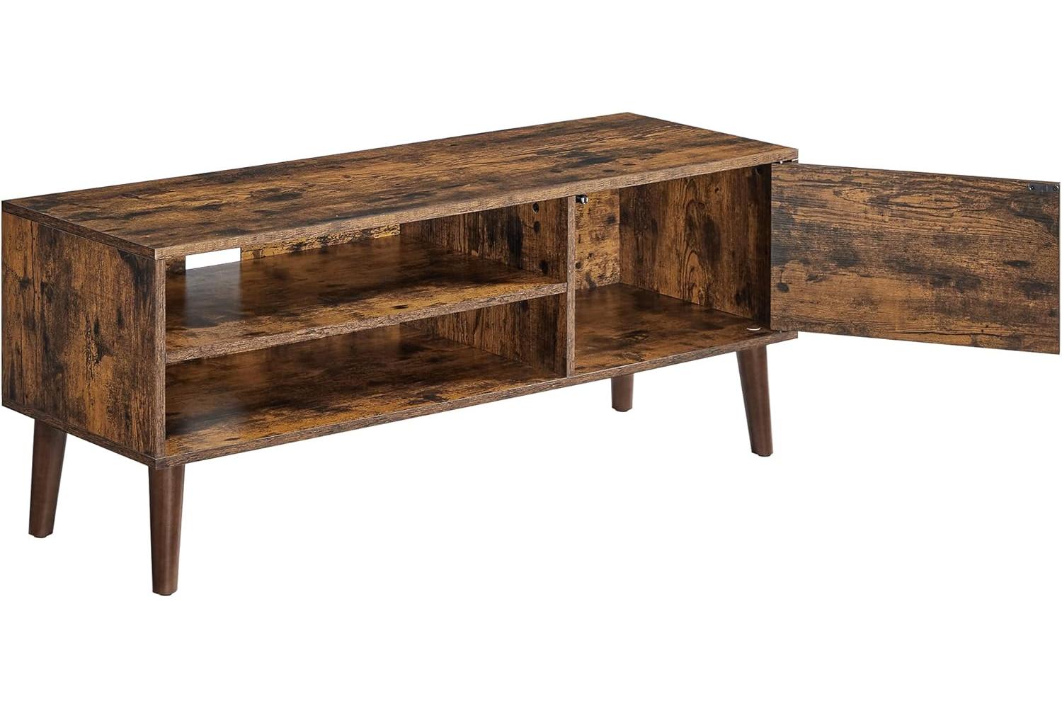 Vasagle Tv Stand | Particleboard Cabinet | Rustic Brown | 110 X 40 X 49 Cm