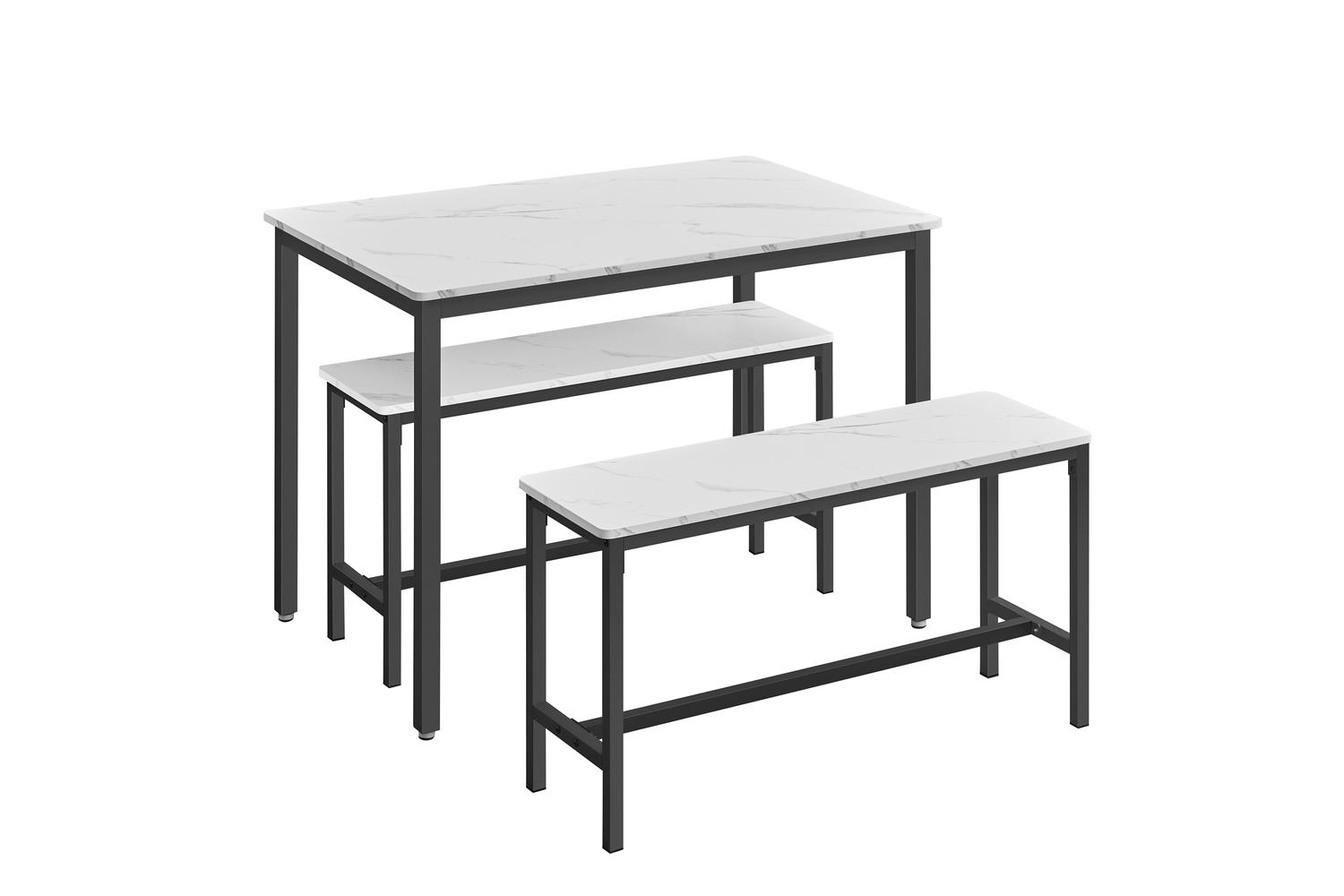 Vasagle Dining Table Set | Particleboard And Steel | 110 X 70 Cm