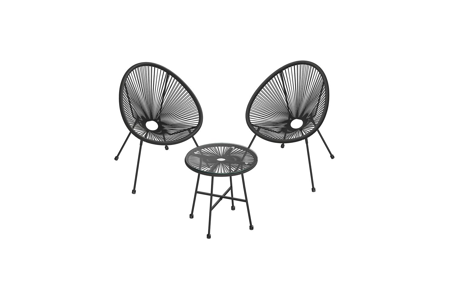 Garden Furniture Set | Outdoor Lounge Set | Pe Rattan | Black