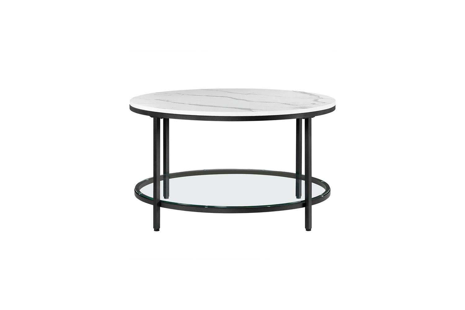 Coffee Table | Coffee Table | Wood Chipboard, Steel, Tempered Glass | 80 X 44.5 Cm