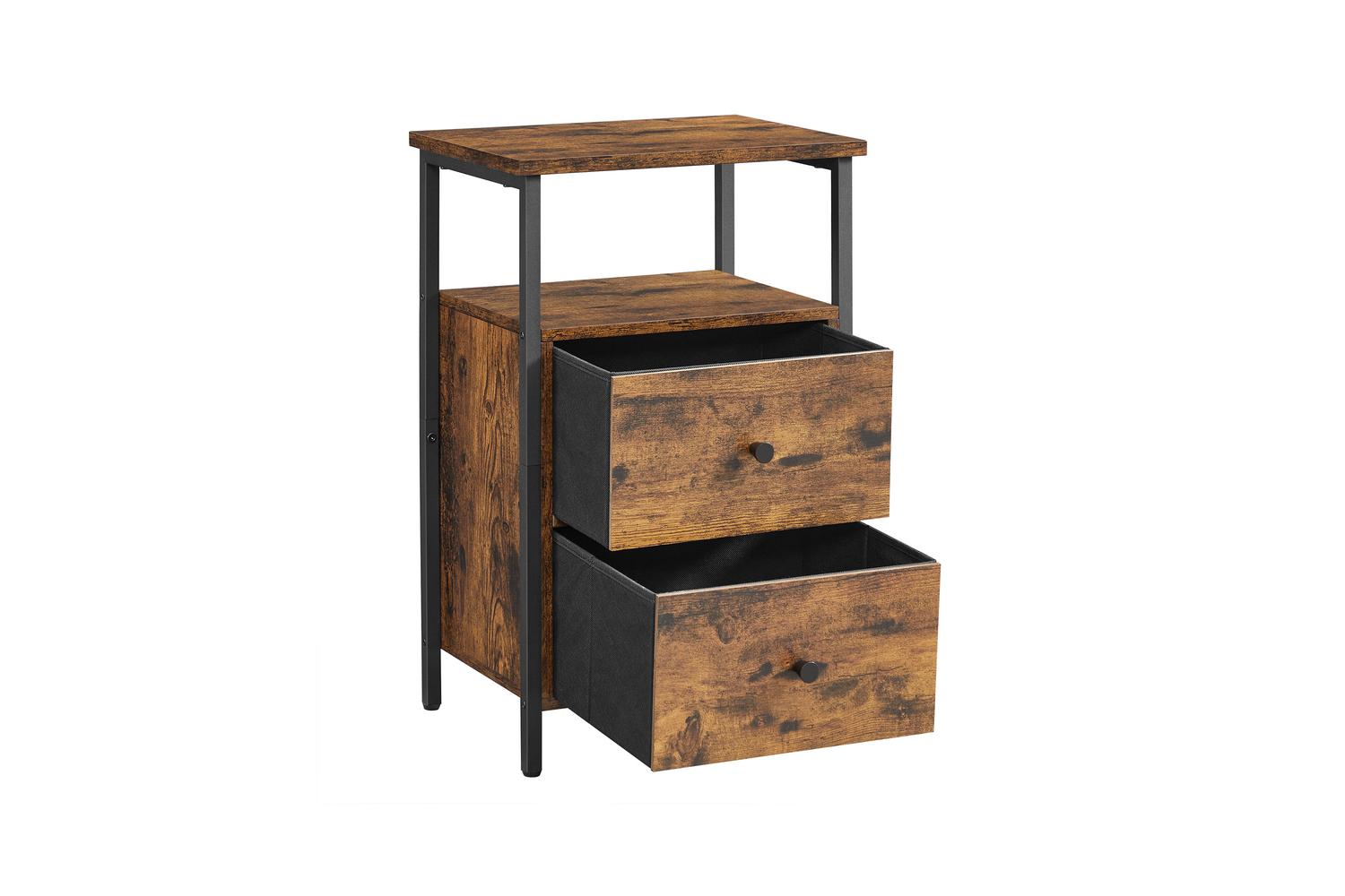 Vasagle End Table | Side Table | Rustic Brown And Black | 38 X 28 X 60 Cm