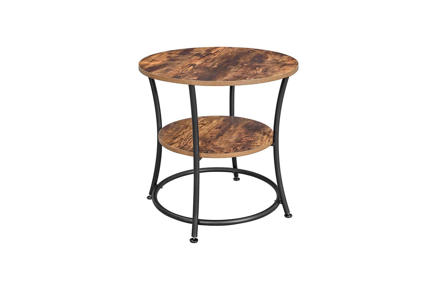 Vasagle Side Table | Rustic Brown | Particleboard And Metal | 55 X 55 Cm