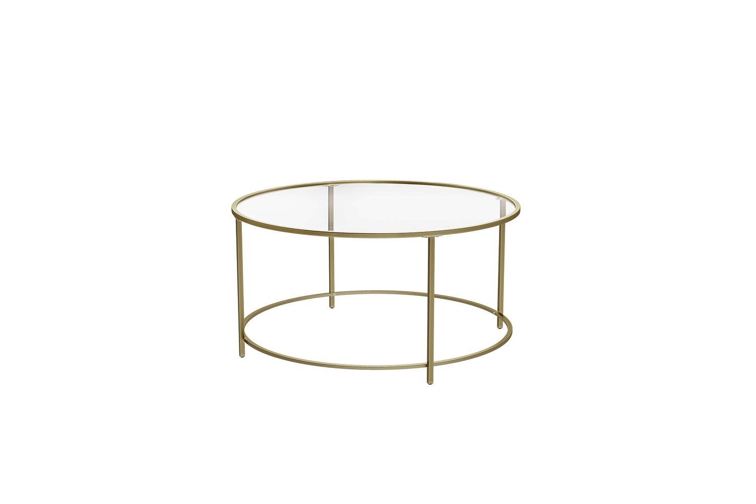 Vasagle Coffee Table | Steel & Tempered Glass | 84 X 45.5 Cm