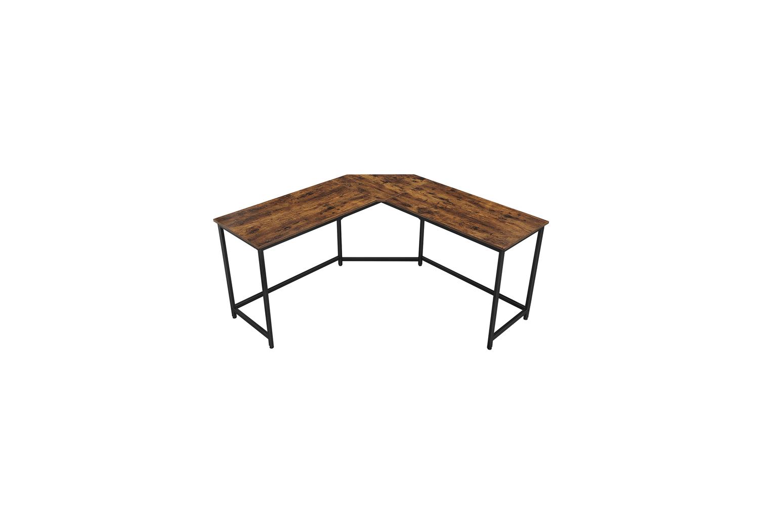 Vasagle Computer Desk | L-shaped | Rustic Brown And Black | 149 X 149 Cm