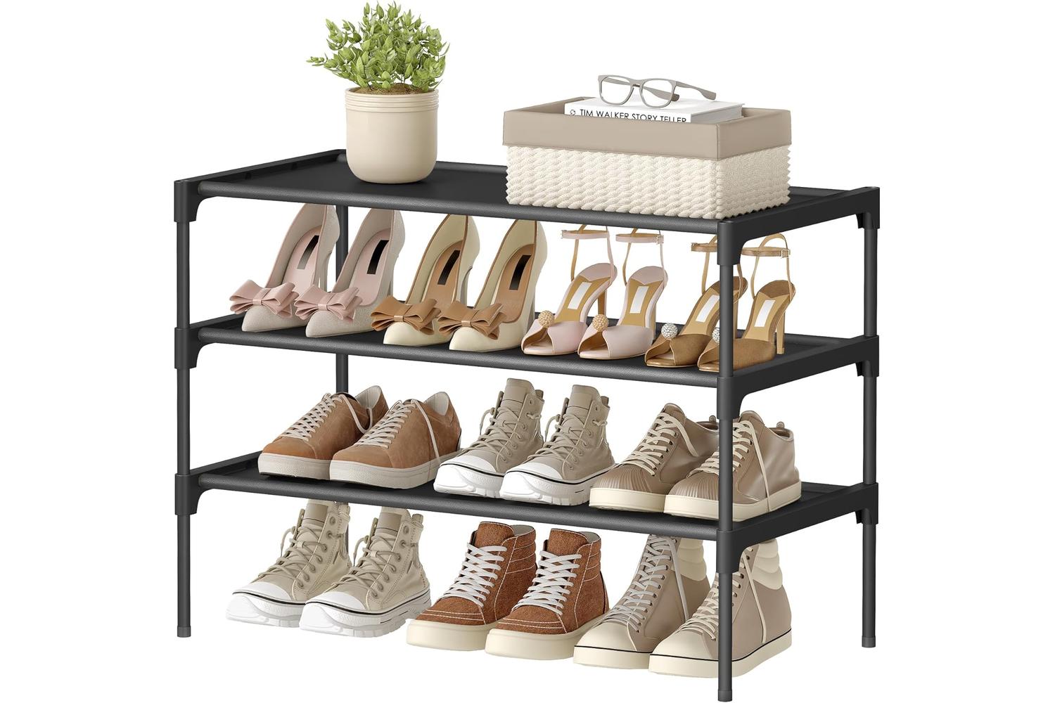 Shoe Rack | Storage & Organisation | Metal Tube & Fabric | 29.7 X 62.3 X 53.5 Cm
