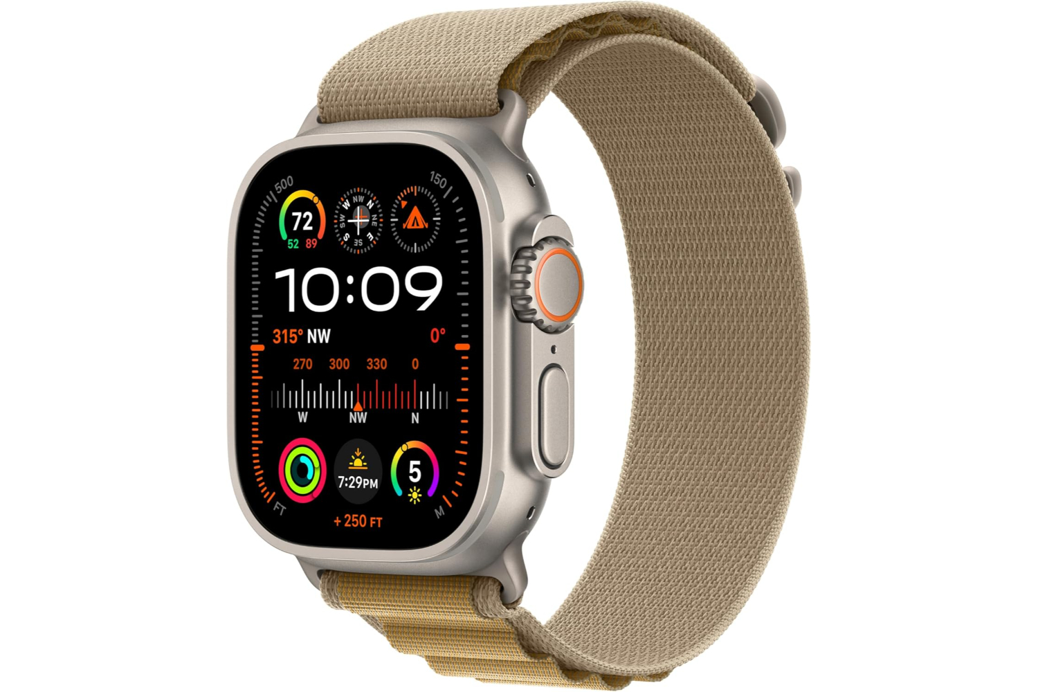 Apple Watch Ultra 2 GPS + Cellular | 49mm | Natural Titanium Case with Tan Alpine Loop Small