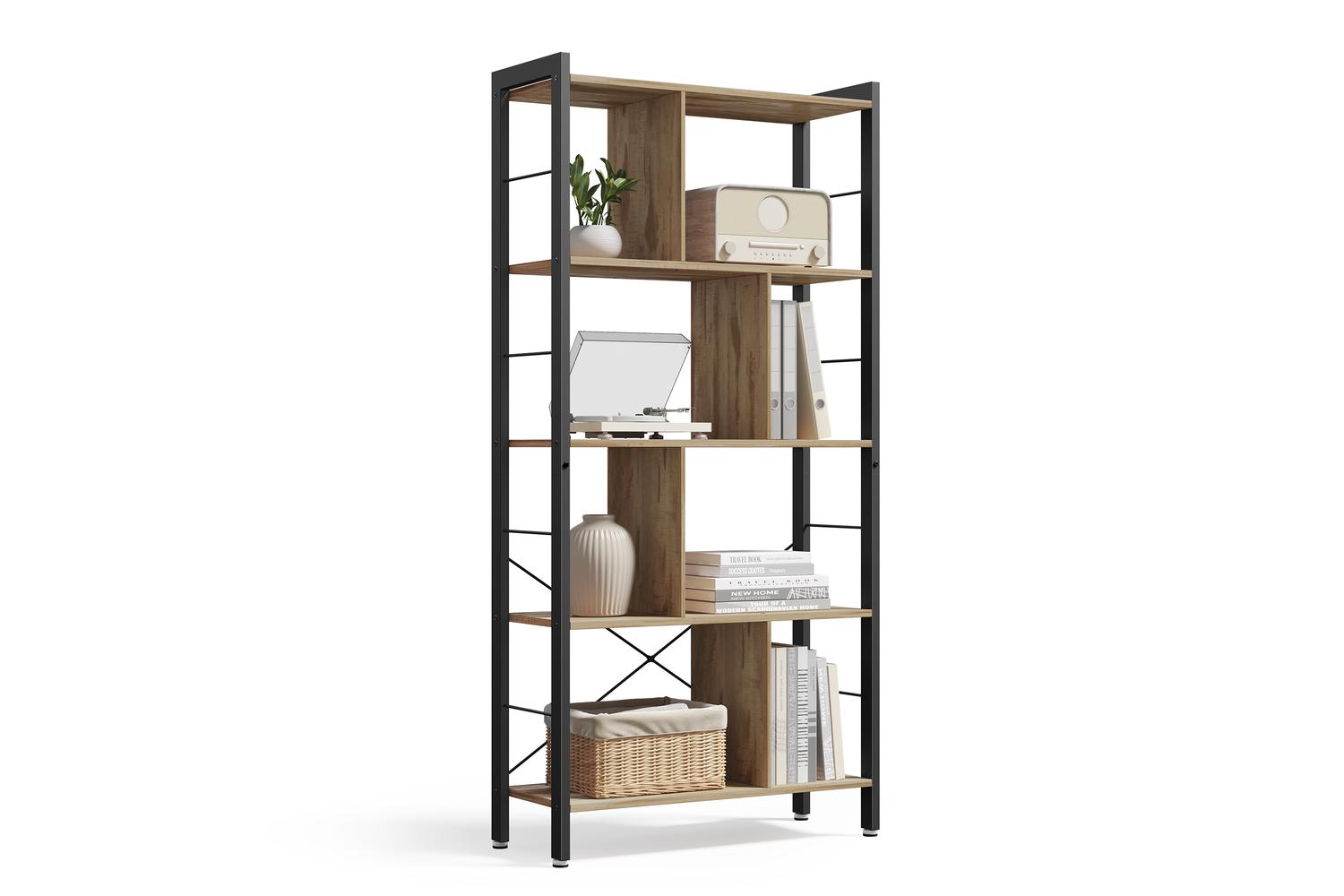 Vasagle Bookcase | Industrial Style | Particleboard &amp; Metal | 154.5cm