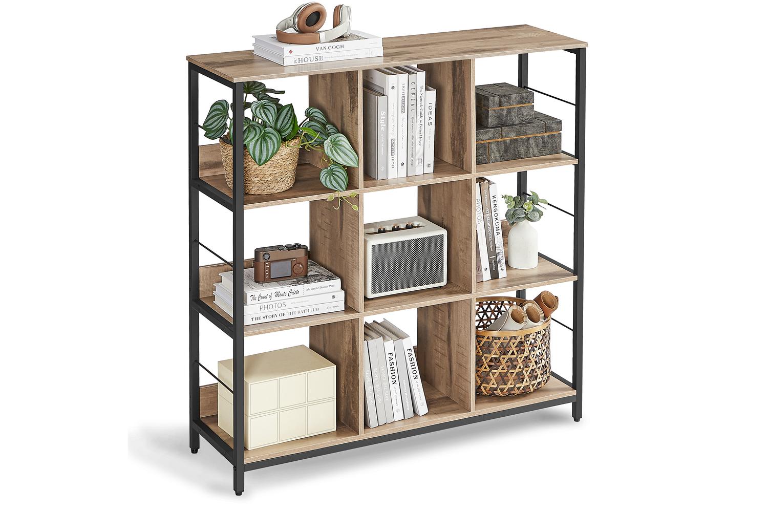 Vasagle Bookcase | Vintage Industrial | 9-cube Shelving Unit