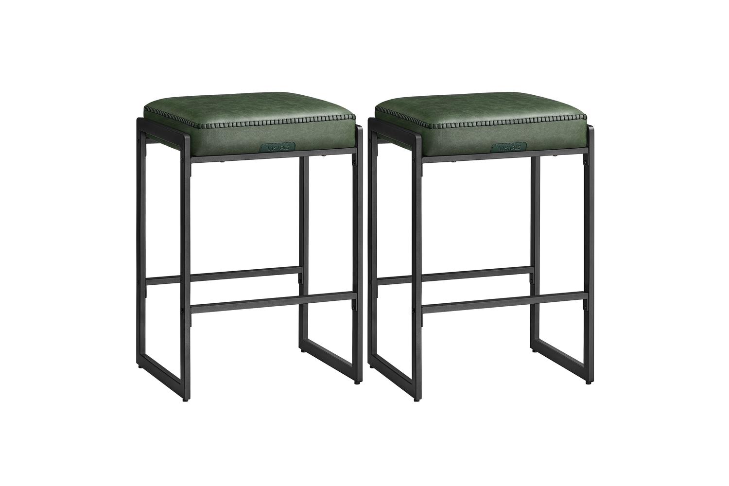 Vasagle Bar Stools | Synthetic Leather | Forest Green | Set Of 2