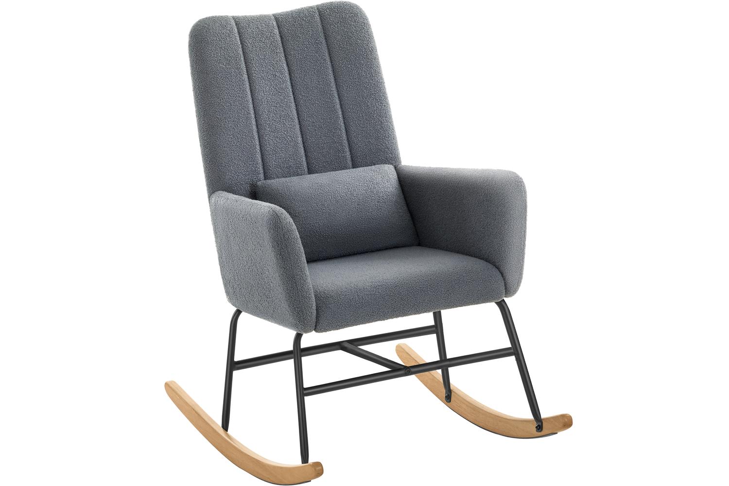Rocking Chair | Rocking Chair | Fleece | Slate Gray | 89.5 X 67.5 X 106 Cm
