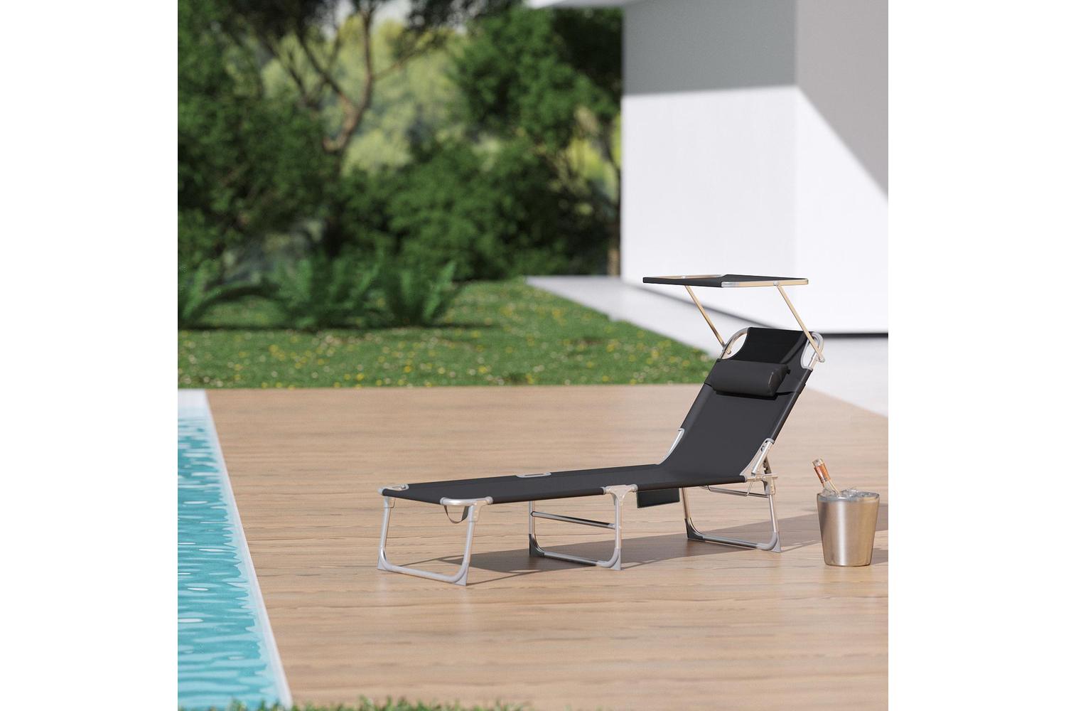 Songmics Recliner | Outdoor Sun Lounger | Synthetic Fibre | Foldable